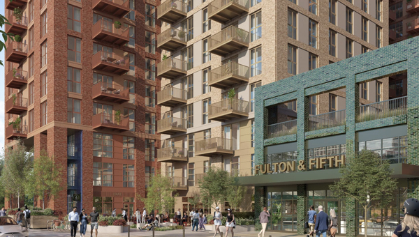 Architectural visualisation of the Fulton Road, Wembley development in London